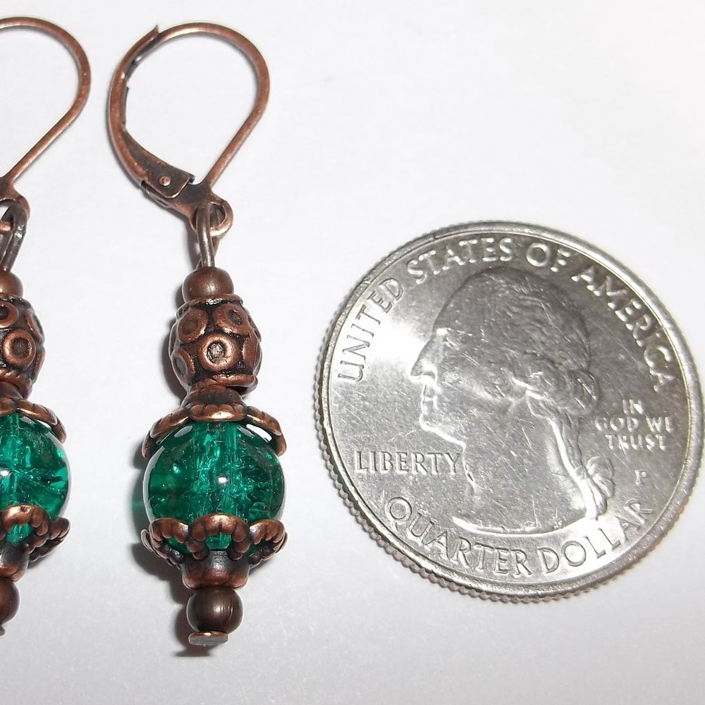 Teal Green Boho Earring Set Handmade Jewelry 5216 - Picture 8 of 8